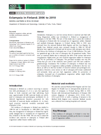 Image of Eclampsia in Finland; 2006 to 2010
