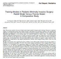 Image of Training Models in Pediatric Minimally Invasive Surgery: Rabbit Model Versus Porcine Model: A Comparative Study